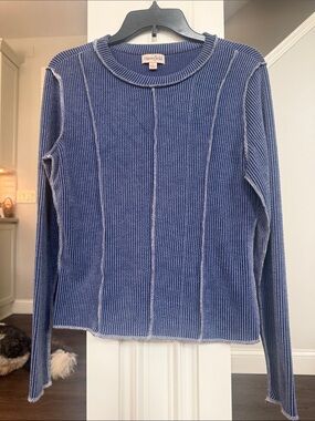 Bloomfield Blue Ribbed Long-Sleeve L